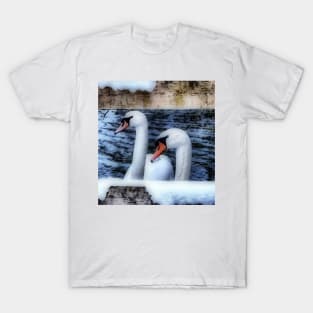 Two swans in the snow T-Shirt